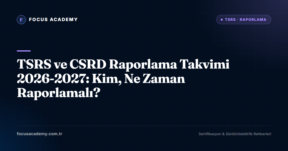 TSRS ve CSRD Raporlama Takvimi 2026-2027: Kim, Ne Zaman Raporlamalı?