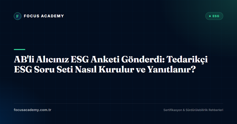 AB'li Alıcınız ESG Anketi Gönderdi: Tedarikçi ESG Soru Seti Nasıl Kurulur ve Yanıtlanır?