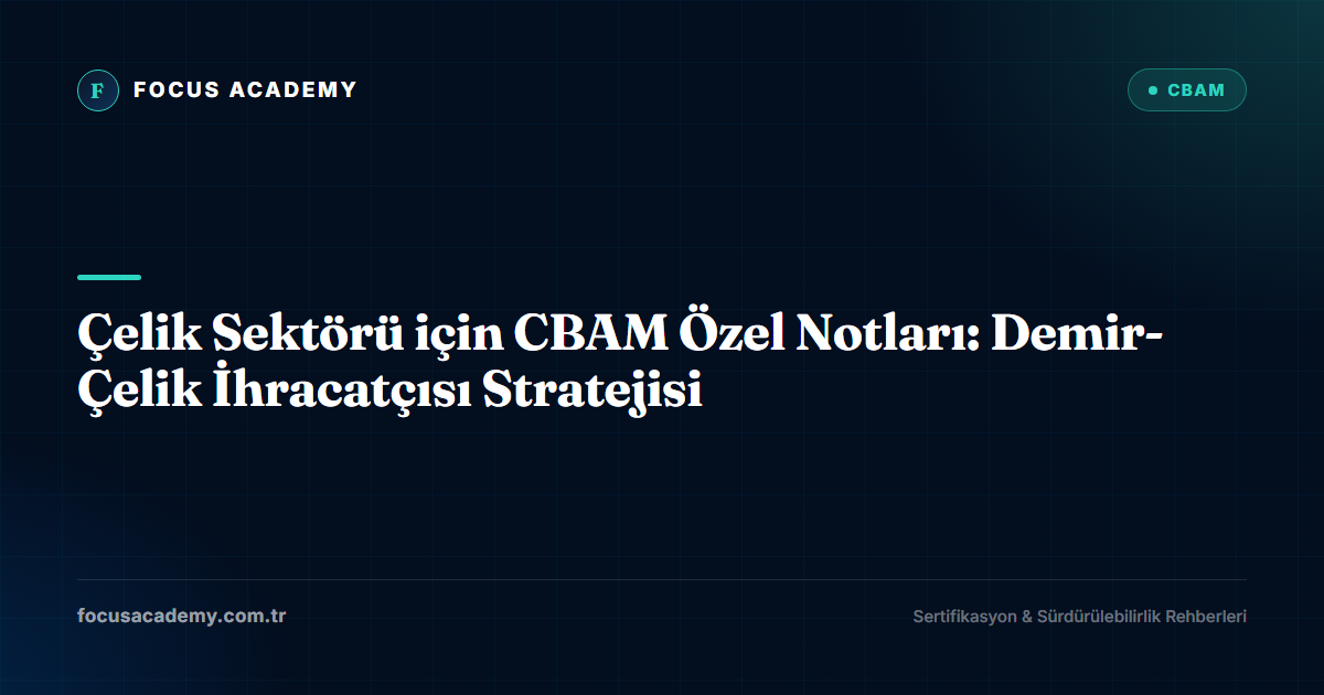 Çelik Sektörü için CBAM Özel Notları: Demir-Çelik İhracatçısı Stratejisi