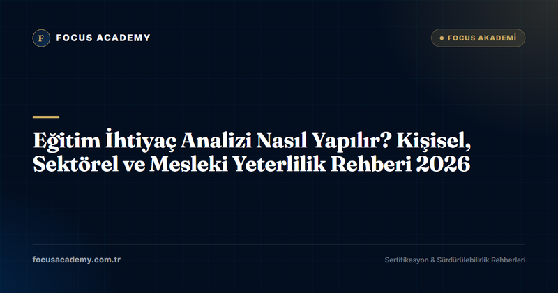 Eğitim İhtiyaç Analizi Nasıl Yapılır? Kişisel, Sektörel ve Mesleki Yeterlilik Rehberi 2026