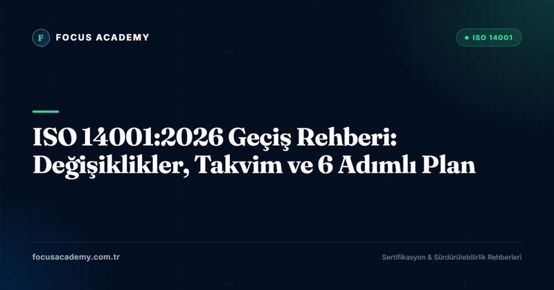 ISO 14001:2026 Geçiş Rehberi: Değişiklikler, Takvim ve 6 Adımlı Plan
