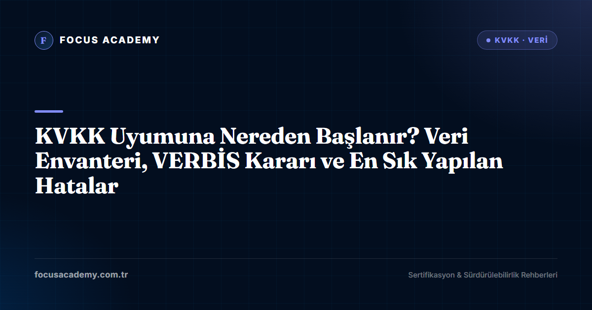 KVKK Uyumuna Nereden Başlanır? Veri Envanteri, VERBİS Kararı ve En Sık Yapılan Hatalar