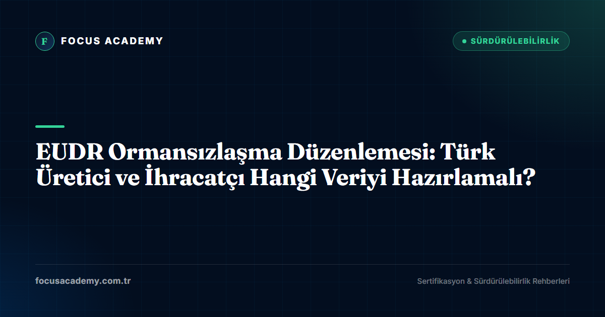 EUDR Ormansızlaşma Düzenlemesi: Türk Üretici ve İhracatçı Hangi Veriyi Hazırlamalı?
