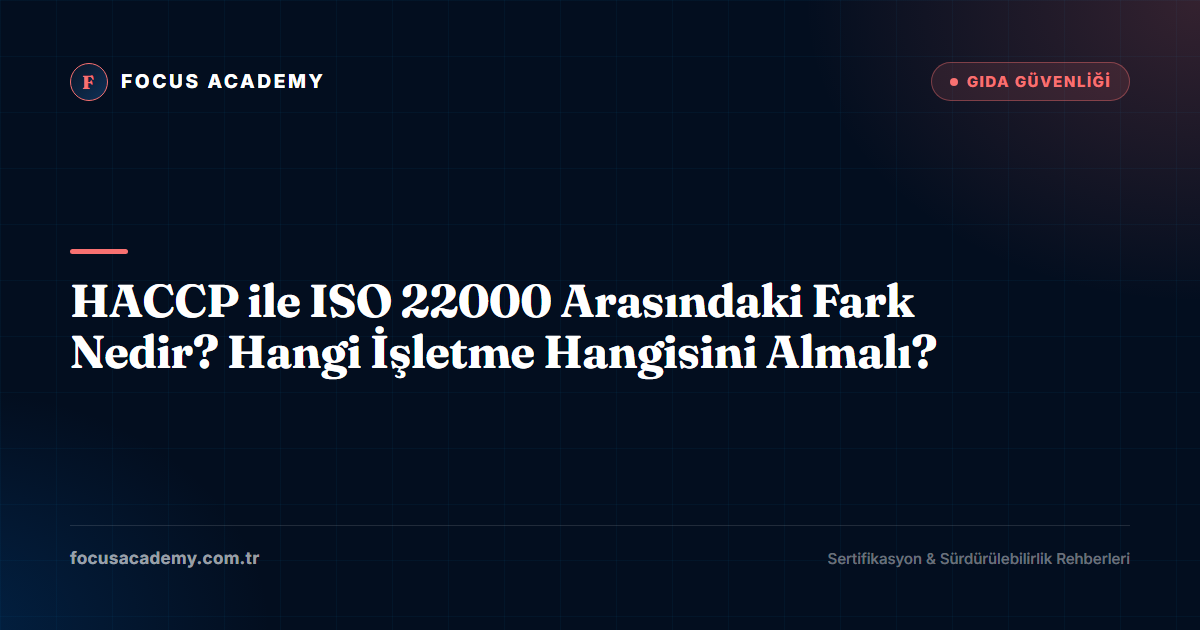 HACCP ile ISO 22000 Arasındaki Fark Nedir? Hangi İşletme Hangisini Almalı?
