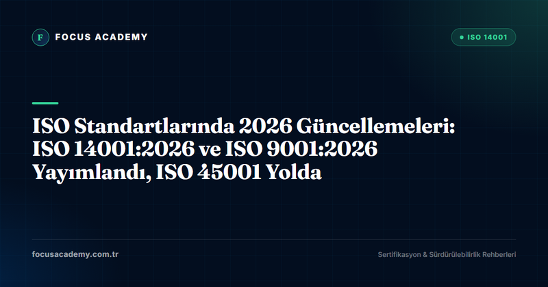 ISO Standartlarında 2026 Güncellemeleri: ISO 14001:2026 ve ISO 9001:2026 Yayımlandı, ISO 45001 Yolda