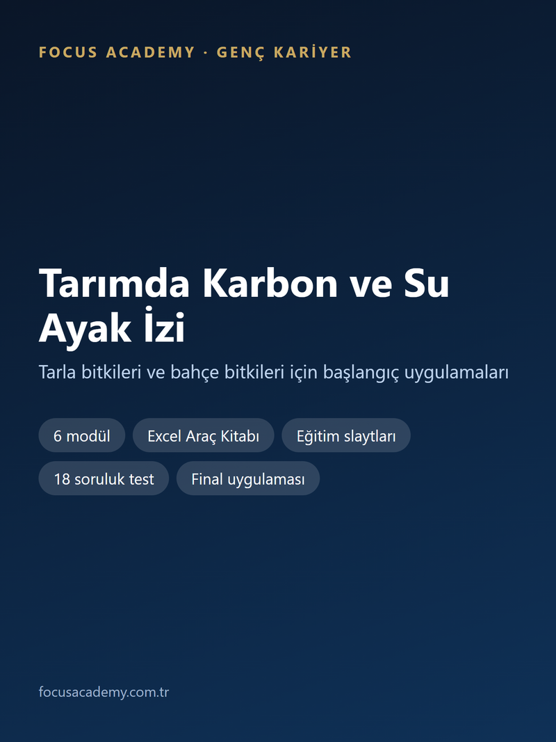 Tarımda Karbon ve Su Ayak İzi Genç Kariyer paketi kapak