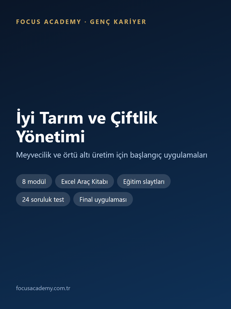 İyi Tarım ve Çiftlik Yönetimi Genç Kariyer paketi kapak