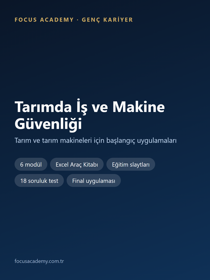 Tarımda İş ve Makine Güvenliği Genç Kariyer paketi kapak