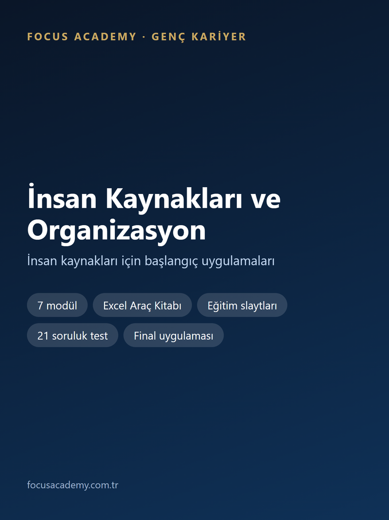 İnsan Kaynakları ve Organizasyon Genç Kariyer paketi kapak