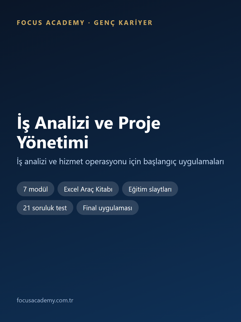 İş Analizi ve Proje Yönetimi Genç Kariyer paketi kapak