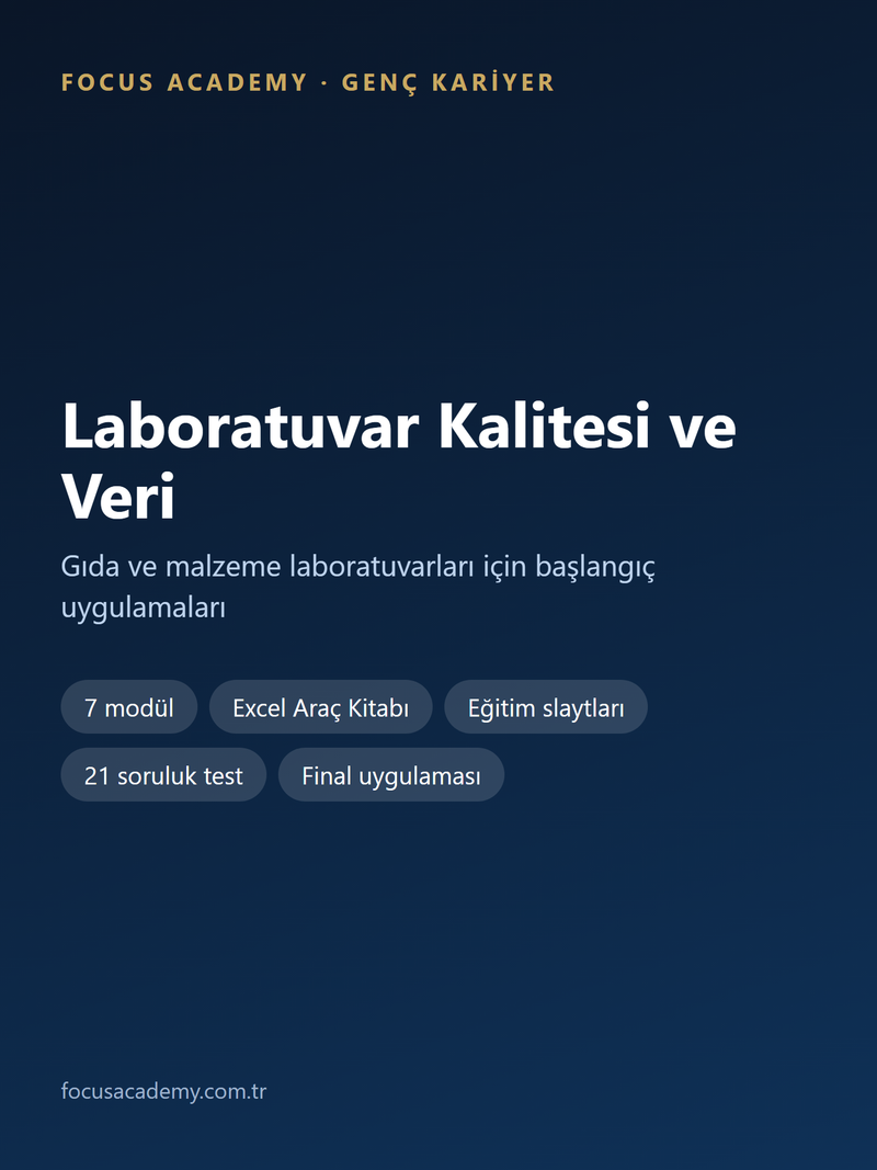 Laboratuvar Kalitesi ve Veri Genç Kariyer paketi kapak