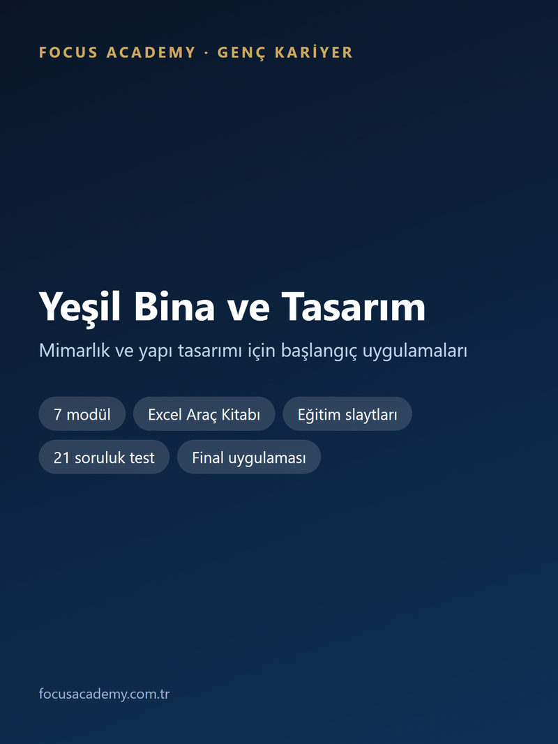 Yeşil Bina ve Tasarım Genç Kariyer paketi kapak