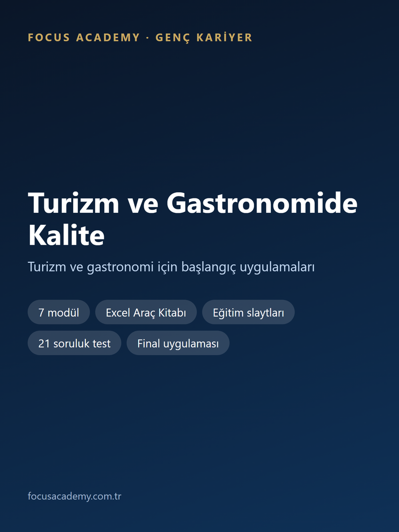 Turizm ve Gastronomide Kalite Genç Kariyer paketi kapak