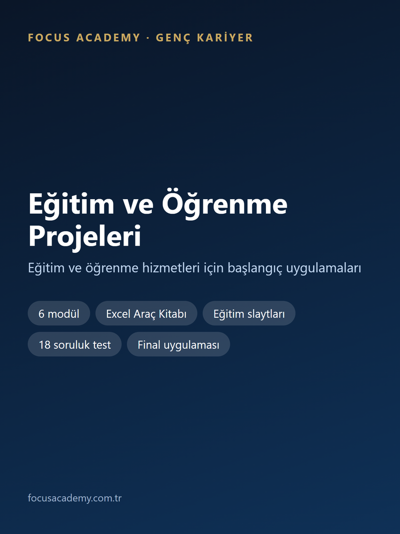 Eğitim ve Öğrenme Projeleri Genç Kariyer paketi kapak