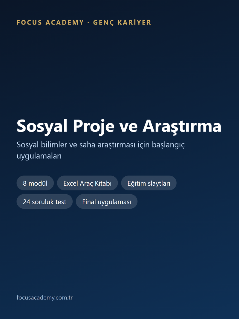 Sosyal Proje ve Araştırma Genç Kariyer paketi kapak
