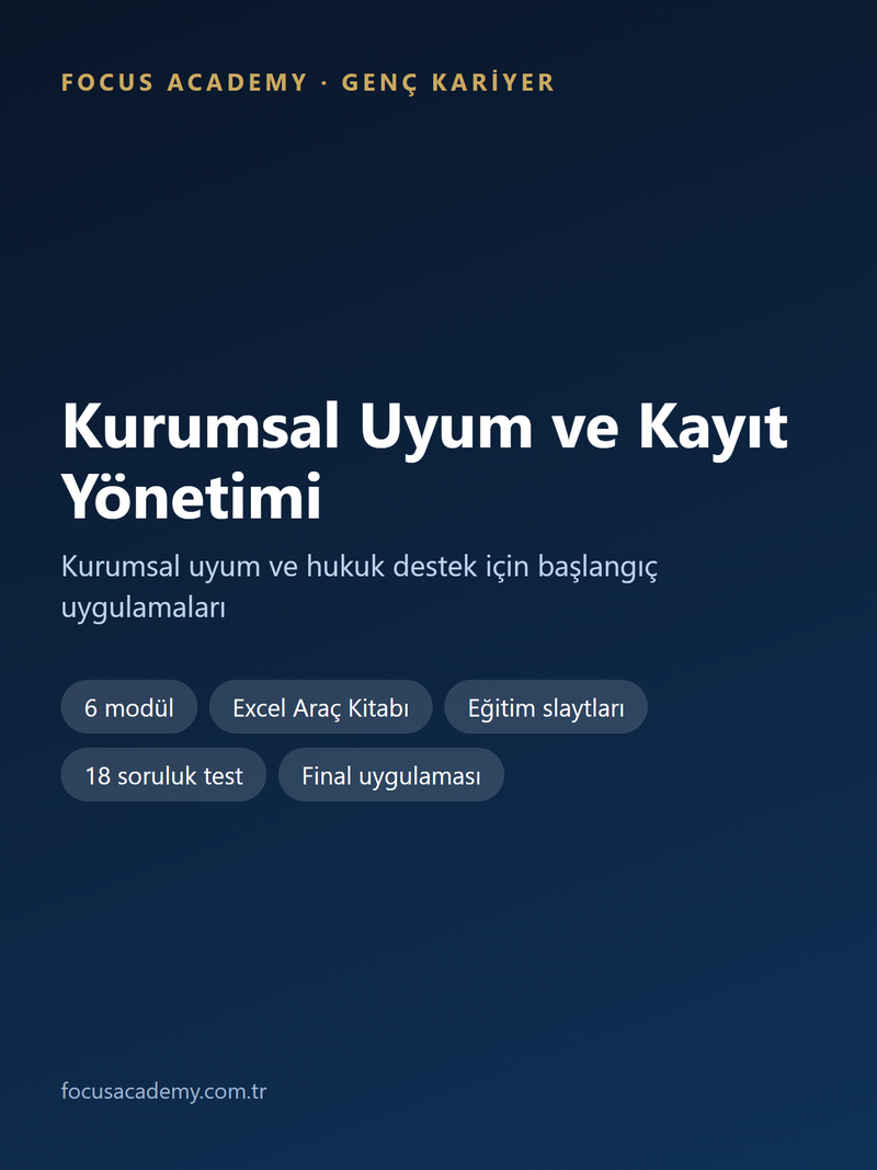 Kurumsal Uyum ve Kayıt Yönetimi Genç Kariyer paketi kapak