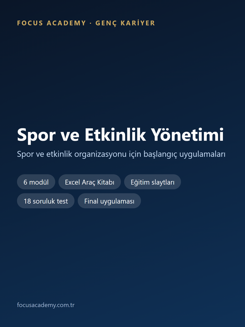 Spor ve Etkinlik Yönetimi Genç Kariyer paketi kapak