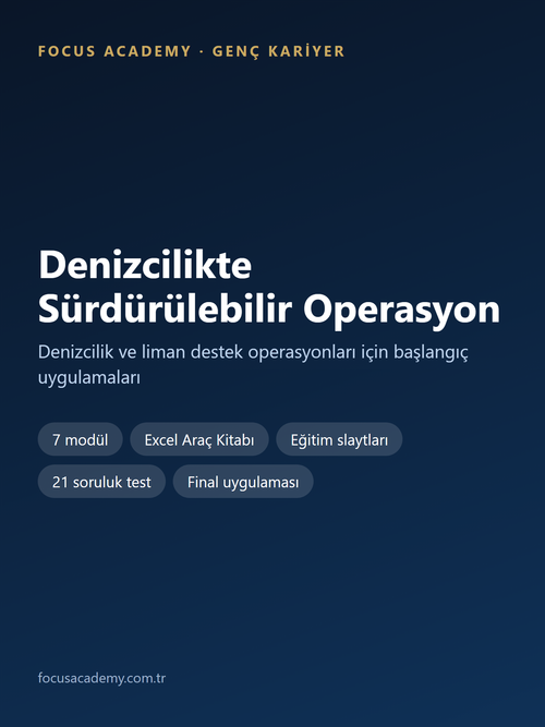 Denizcilikte Sürdürülebilir Operasyon Genç Kariyer paketi kapak