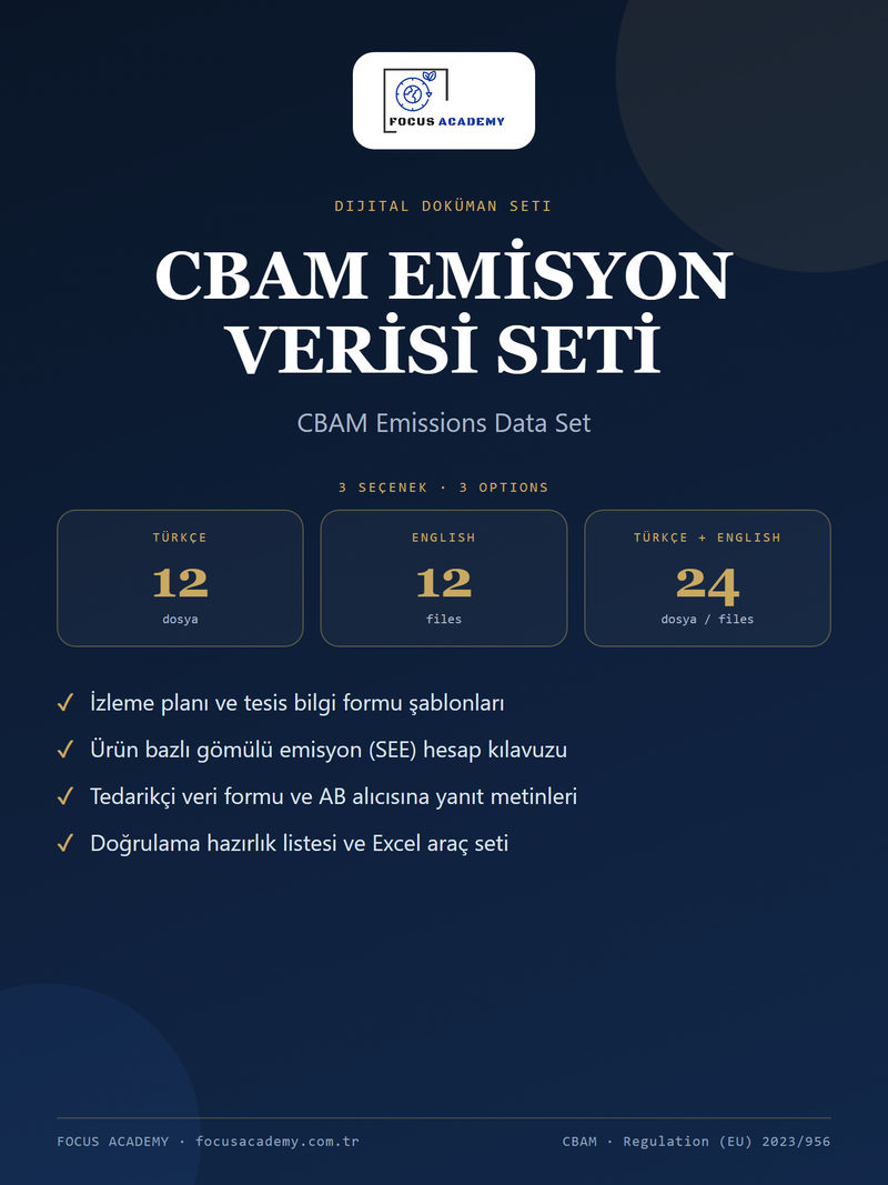 CBAM Emisyon Verisi Uygunluk Seti kapak: Türkçe, English, Türkçe + English