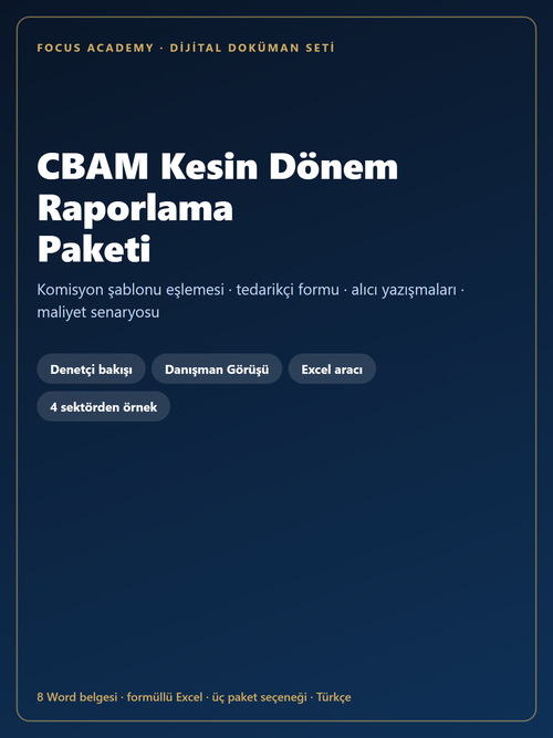 CBAM Kesin Dönem Raporlama Paketi kapak