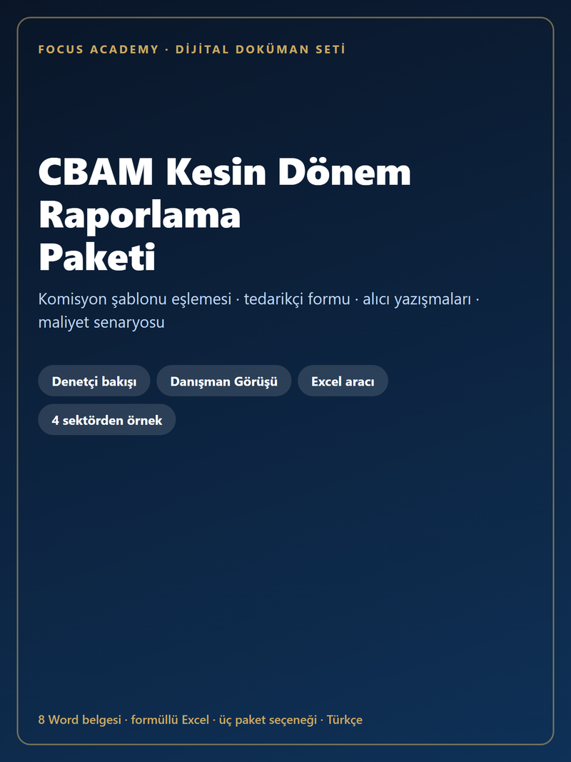 CBAM Kesin Dönem Raporlama Paketi kapak