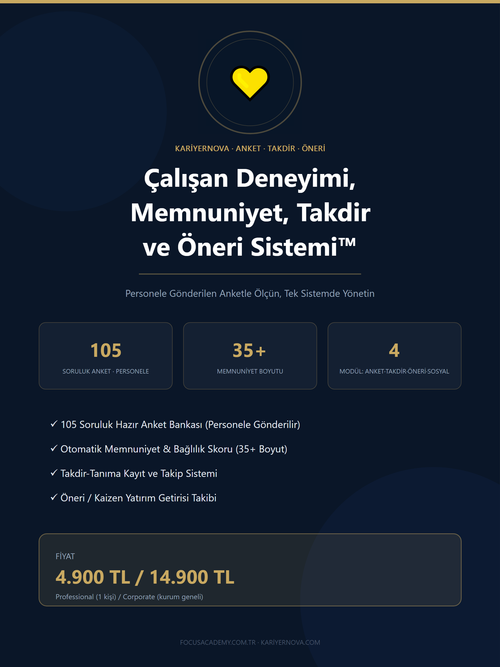 Çalışan Deneyimi, Memnuniyet, Takdir ve Öneri Sistemi kapak görseli - KariyerNova