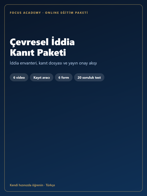 Çevresel İddia Kanıt Paketi kapak