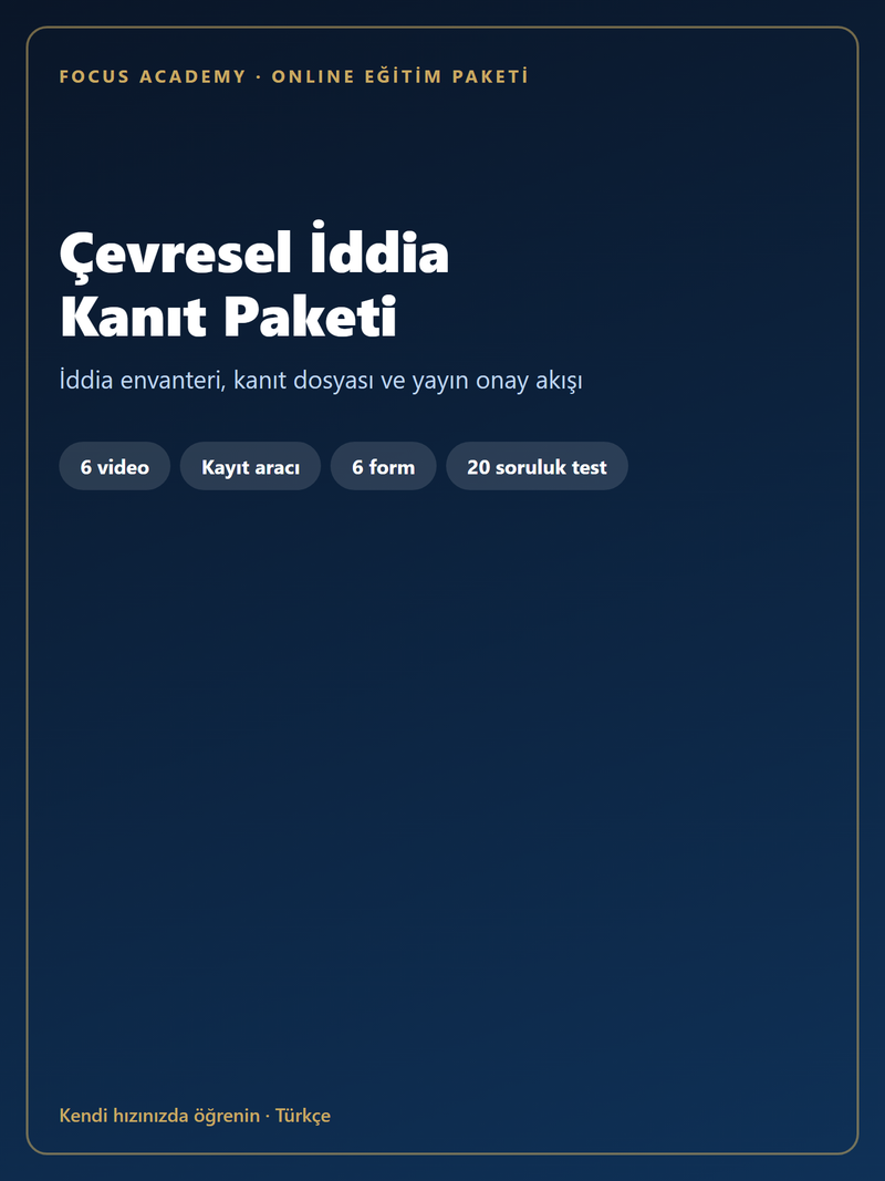 Çevresel İddia Kanıt Paketi kapak