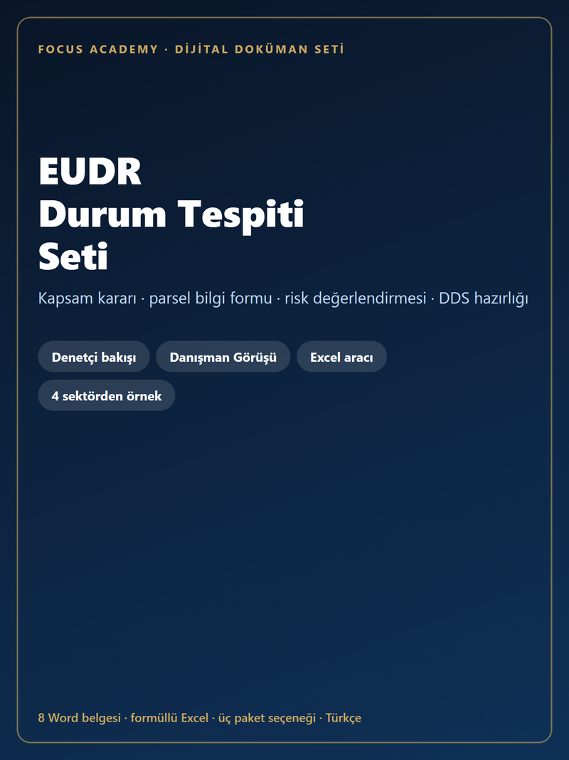 EUDR Durum Tespiti Seti kapak