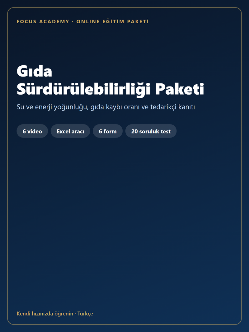 Gıda Sürdürülebilirliği Paketi kapak