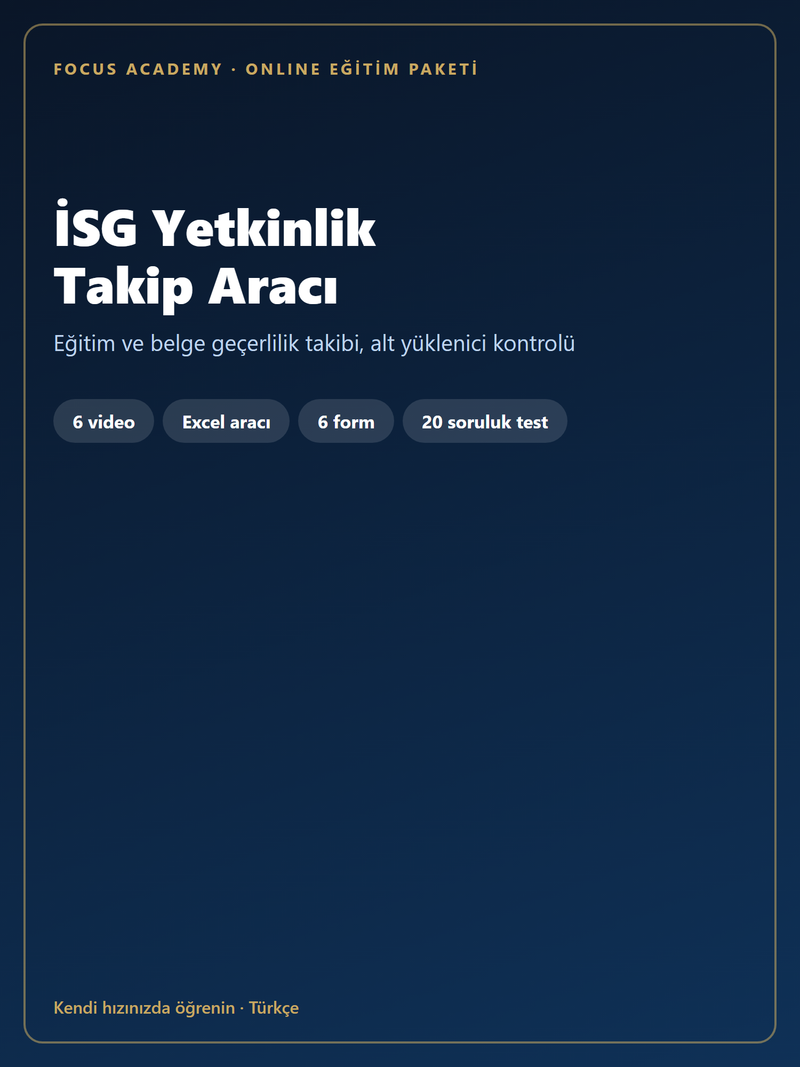 İSG Yetkinlik Takip Aracı kapak