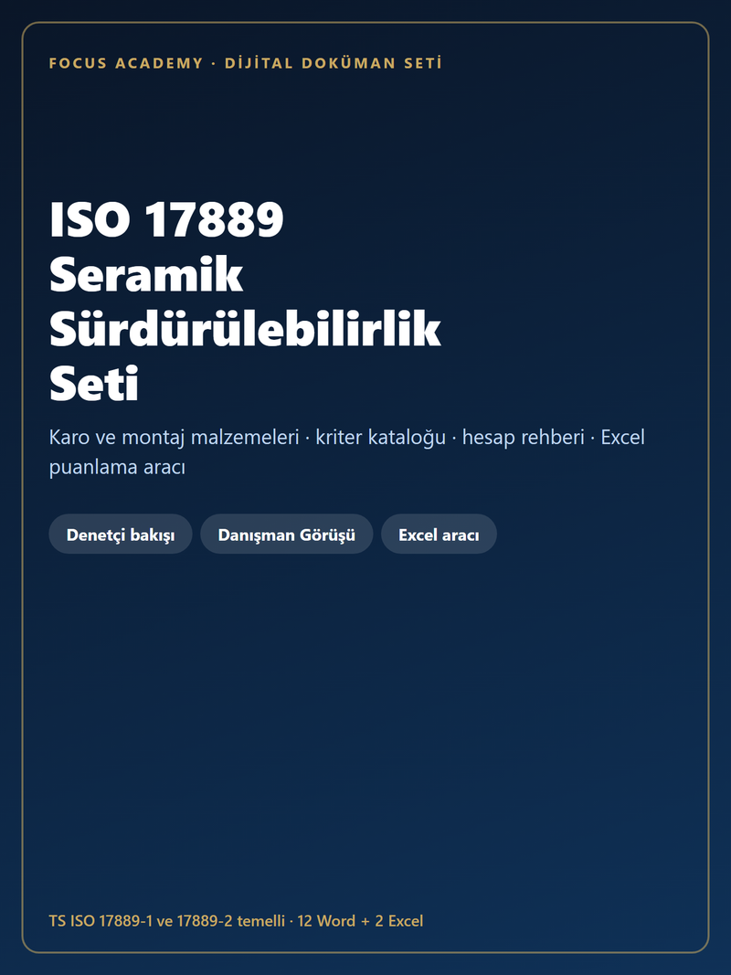 ISO 17889 Seramik Sürdürülebilirlik Seti kapak