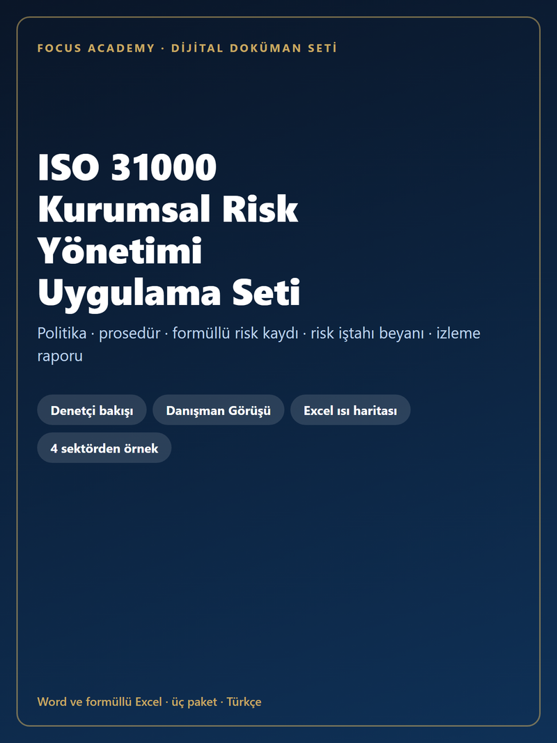 ISO 31000 Kurumsal Risk Yönetimi Uygulama Seti kapak