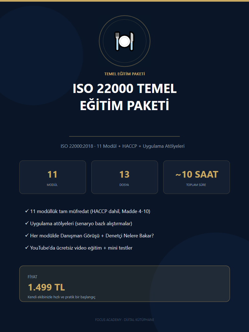 ISO 22000 Temel Eğitim Paketi (Focus Academy)