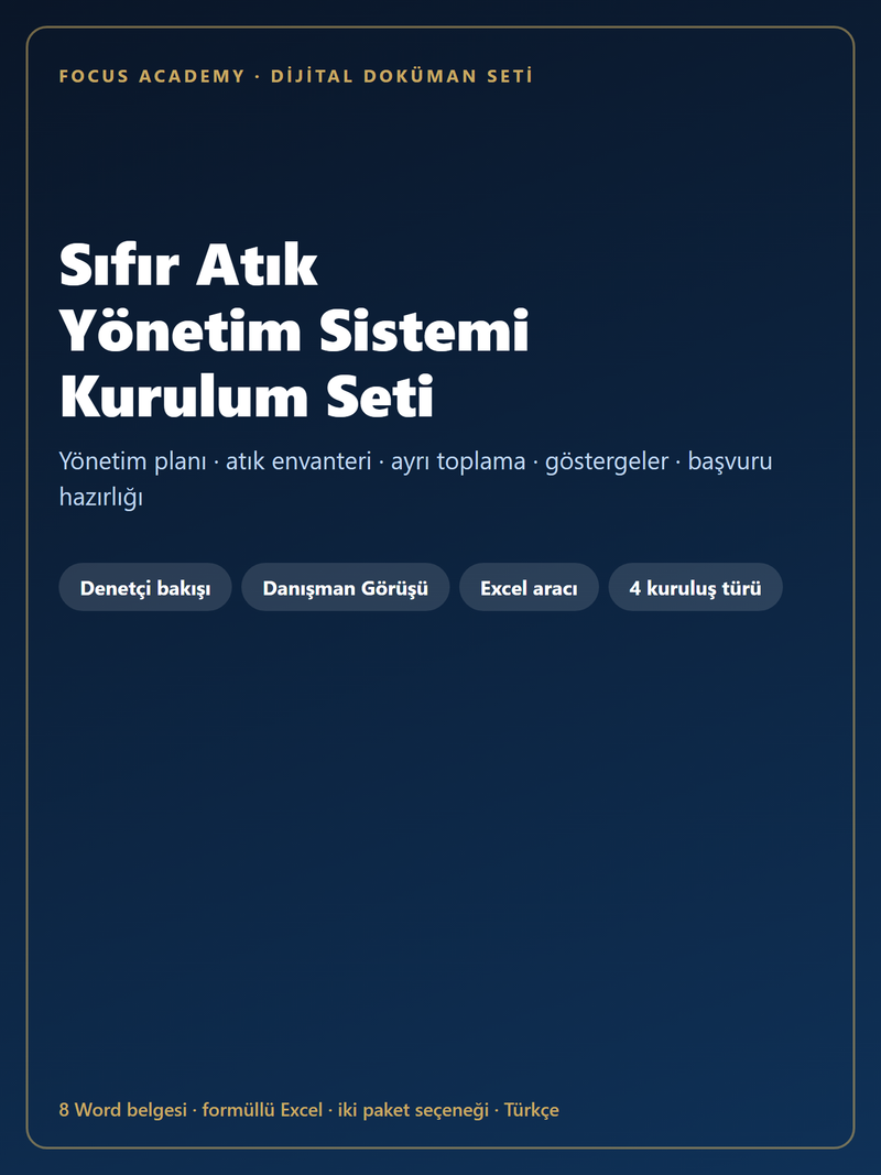 Sıfır Atık Yönetim Sistemi Doküman Seti kapak