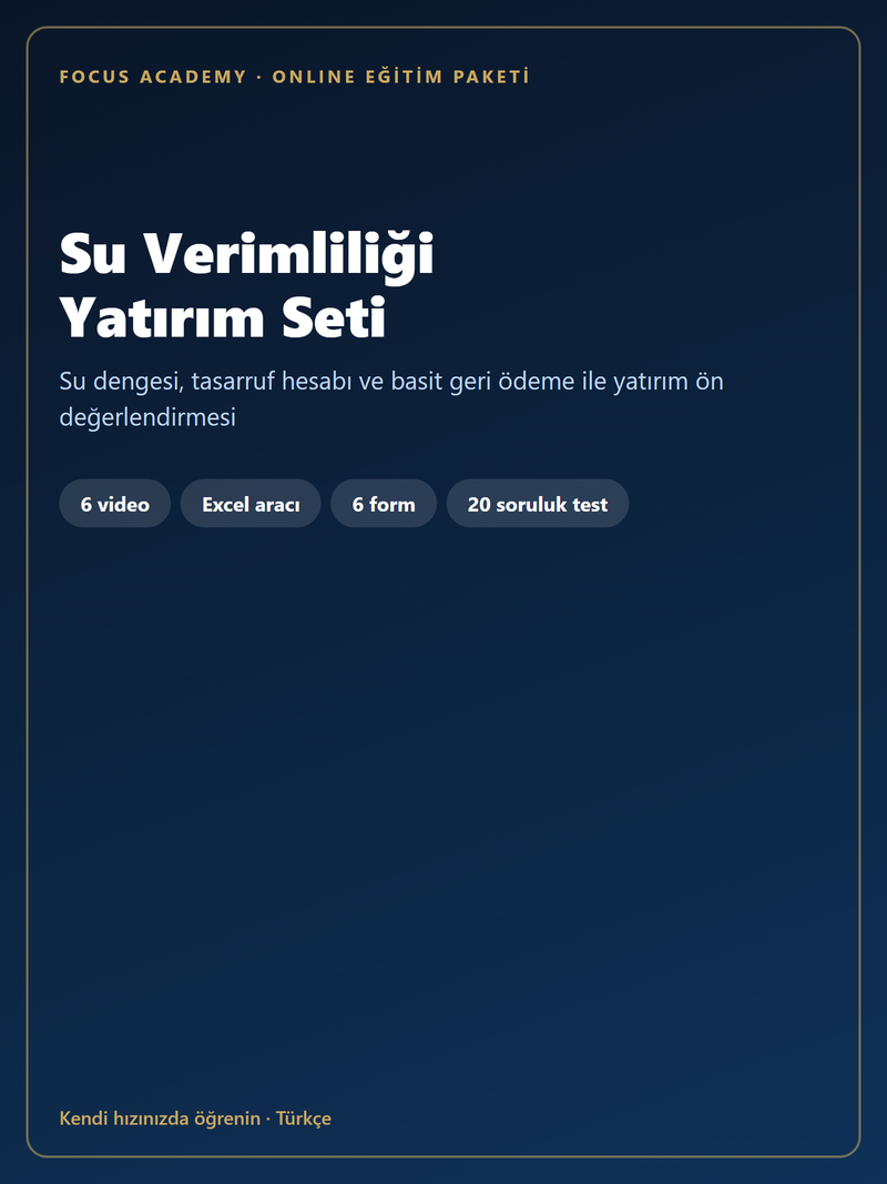 Su Verimliliği Yatırım Seti kapak