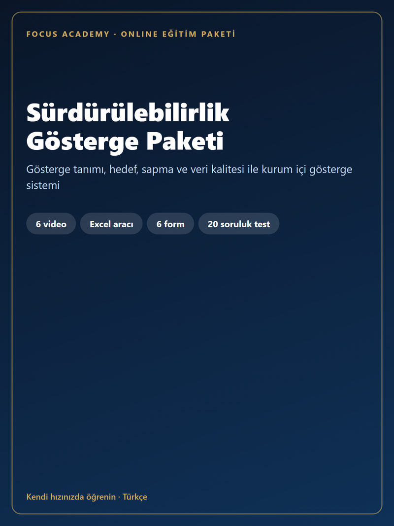 Sürdürülebilirlik Gösterge Paketi kapak