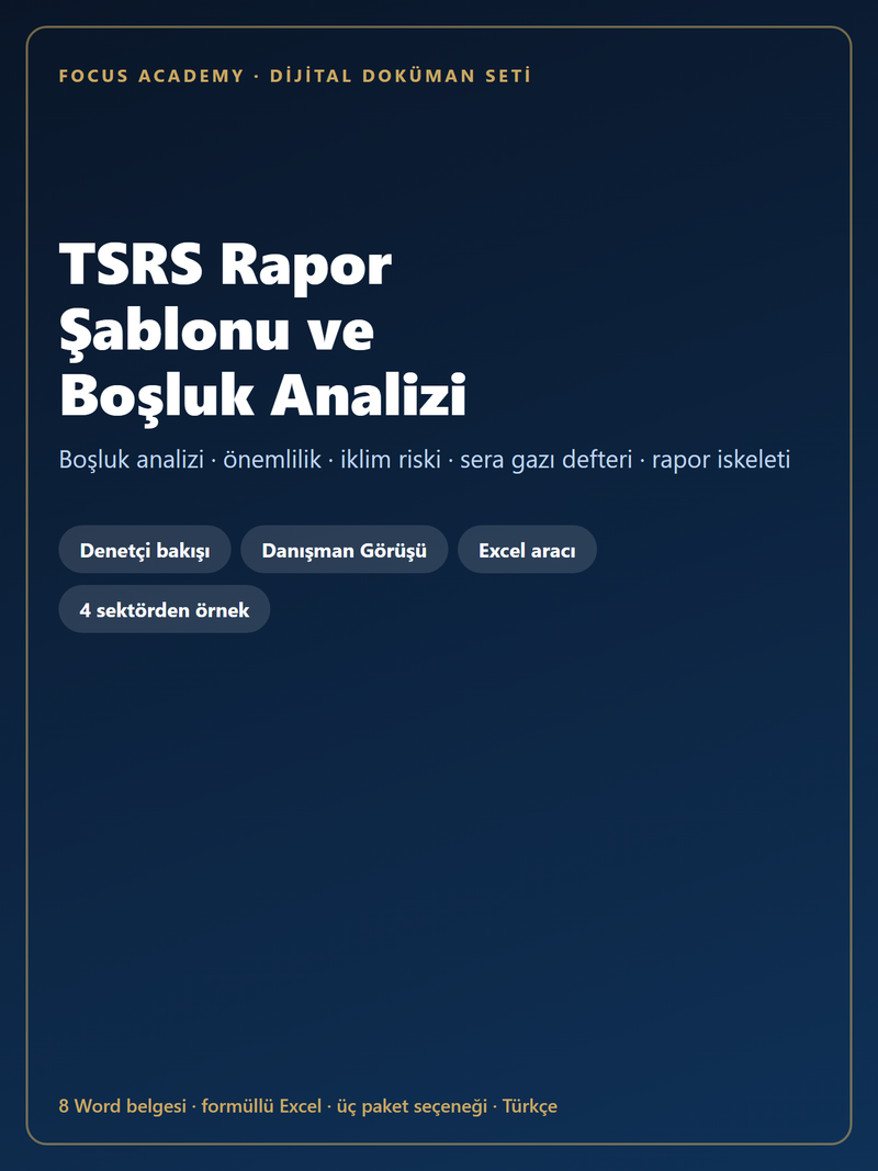 TSRS Rapor Şablonu ve Boşluk Analizi Seti kapak