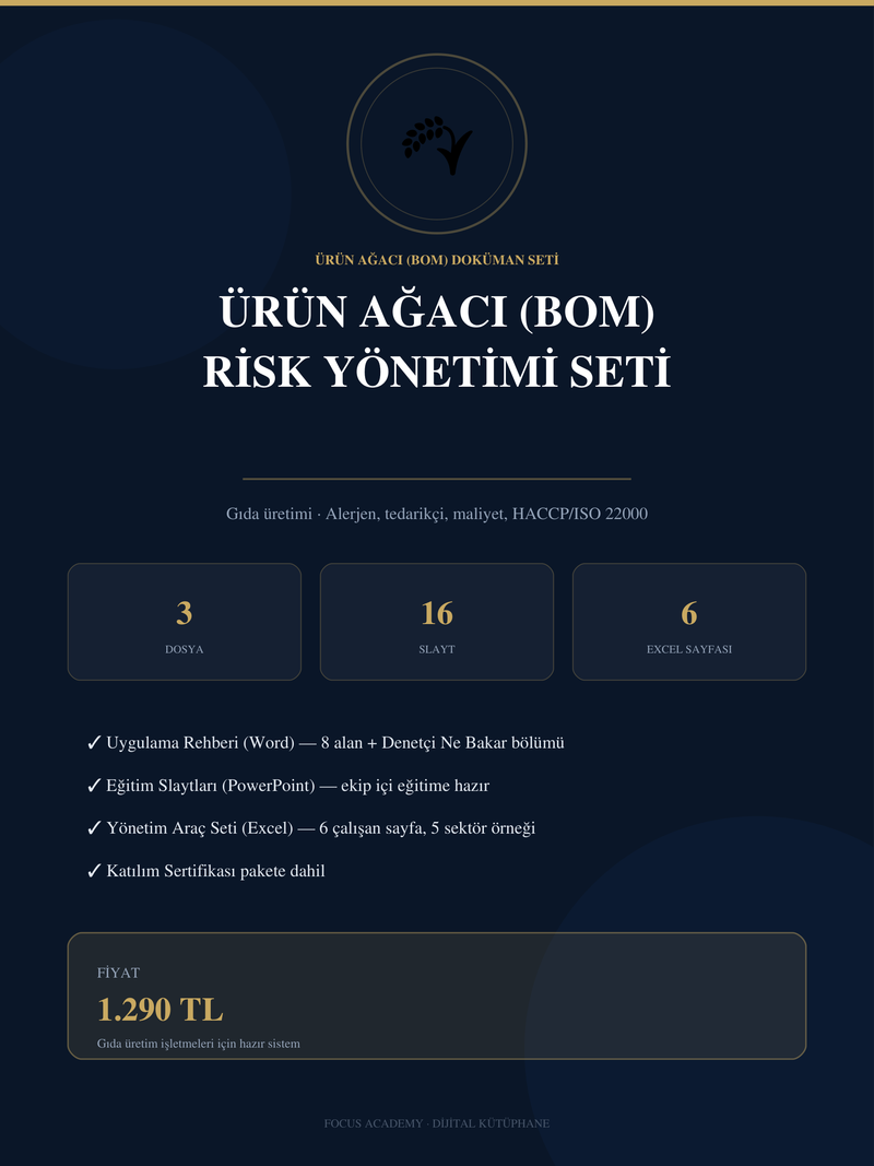 Ürün Ağacı (BOM) Risk Yönetimi Doküman Seti (Focus Academy)