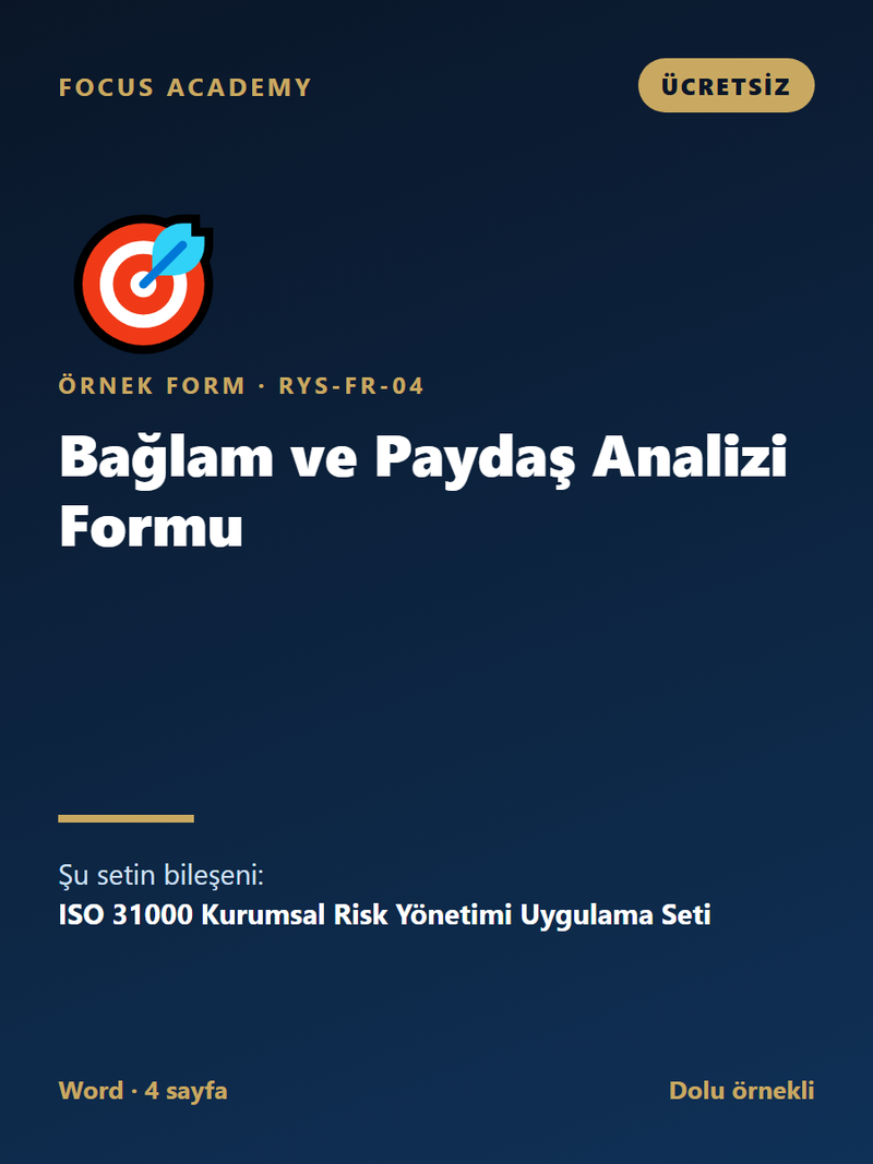 Ücretsiz Örnek: Bağlam ve Paydaş Analizi Formu