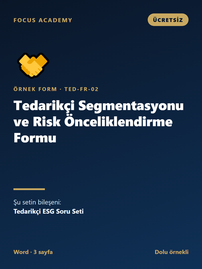 Ücretsiz Örnek: Tedarikçi Segmentasyonu ve Risk Önceliklendirme Formu